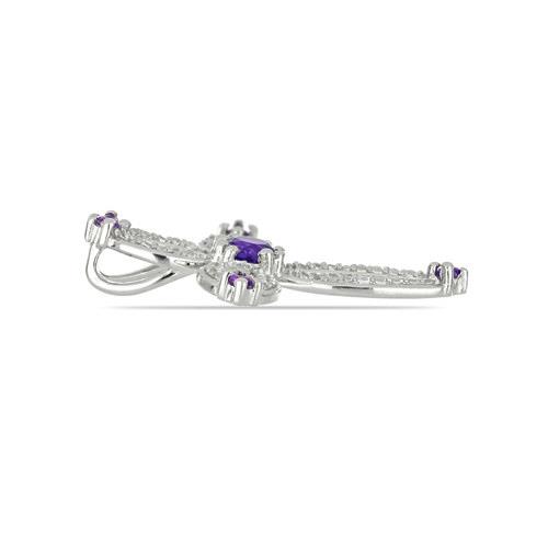 BUY 925 SILVER AFRICAN AMETHYST GEMSTONE CROSS PENDANT